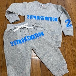 Kids sweat suits with custom name on back (any name you like)
